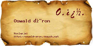 Oswald Áron névjegykártya